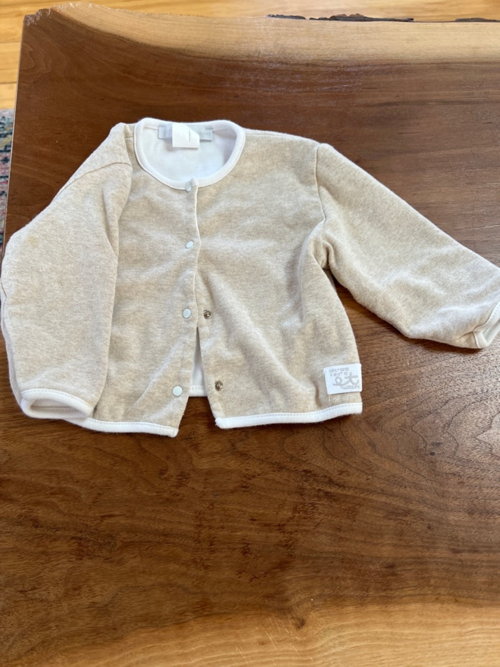Babys Soft Cream Snap-Front Cardigan
